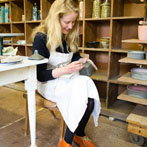 Fleen Doran, working at the school where she takes a weekend class, 2016